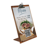 Wooden Menu Holder with Metal Clip