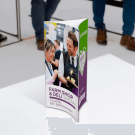 Use a 3 sided sign to display information at exhibitions and events