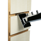 The Slatwall Arm Rail easily slots into slatboard panels with no fixings