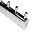 Slatwall Waterfall Arm Rail with a polished chrome finish