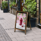 Robust Wooden A Board Poster Holder with Dark Oak finish