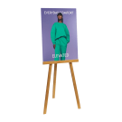 Easel display with A1 printed board (natural wood finish)