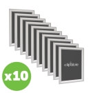 Pack of 10 Silver Snap Frames in A4, A3 A2 or A1