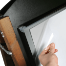 Snap frame with protective poster cover for the chalkboard wooden A board sign