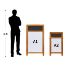 Two sizes available, A1 and A2 chalkboard signs in black or oak