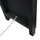 Lay sandbags over the chain to secure the sign in bad weather