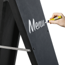 Use chalk pens to create stunning hand drawn or stenciled displays