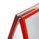 Hinges allow the A Board to be folded away quickly and easily
