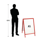 Size comparison of the Red A Board Pavement Sign