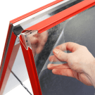Red A Board with two anti-glare protective poster covers included