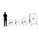 Pavement advertising boards available in A0, A1, A2 and 30" x 20"