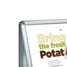 Silver A board snap frame sandwich board with rounded corners