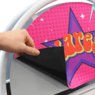 The magnetic header option is discreet and strong
