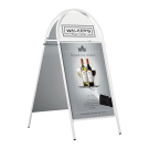 White Rounded A Board with Magnetic Cover