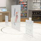 Clear double sided acrylic sign holder for promotions on countertops