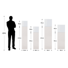 Sizes of display pedestals available