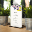 Acrylic Block Sign Holder for displaying menus and promotions