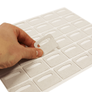 Adhesive cardboard hang tabs for product merchandising