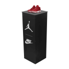 Branded acrylic flat pack display plinth