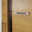 Office door sign with standoffs