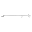 The telescopic banner holder with adjustable arm and hooks