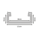 Cable and Rod Display Fixing Channel cross section view