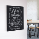 Use strong double sided sticky pads to secure signs to walls