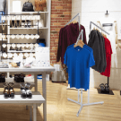 Three Arm Clothes Rail Display Stand with straight or sloping arms