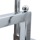Ball stops at the end of each rail stops clothes hangers from falling