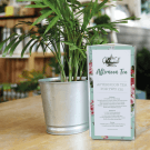 Acrylic Table Talkers displaying promotional material