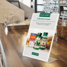 Single sided holder in portrait orientation for retail displays