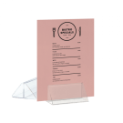 Acrylic showcard holder for promotions or menus