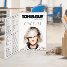 A5 Poster Holder with Four Faces displaying promotions at a salon