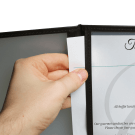 American Style Menu Holder with clear plastic pockets