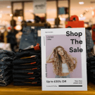 A printed show card is ideal for countertop retail displays