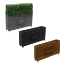Wooden planters in 3 colours with optional faux hedge