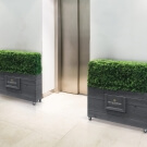 Rectangular wooden planter boxes