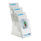 Three tier 1/3 A4 leaflet holder