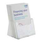A5 Extra Capacity Leaflet Holder displaying bank leaflets