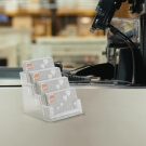 Countertop business card holder with four pockets