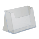 Landscape leaflet holder in clear styrene
