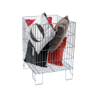 Wire dump bin holding cushions