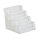 Counter standing tiered business card holder with 4 holder pockets