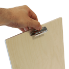 Bulldog clip wooden menu stand - natural wood finish