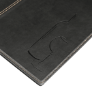 Black faux leather wine list book