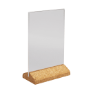 Acrylic picture holder with a cork base