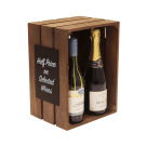 Chalkboard on a wooden crate for creative messaging