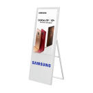 Tall electronic advertising board with branded panel