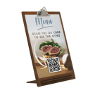 Dark Oak Wooden Menu Holder with Metal Clip A3, A4 or A5