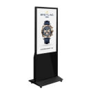 43" black freestanding digital signage with wheels